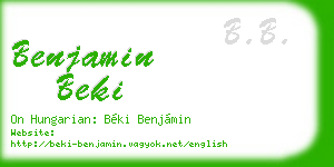 benjamin beki business card