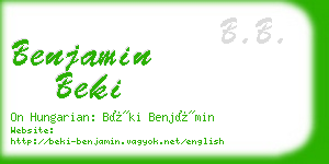 benjamin beki business card